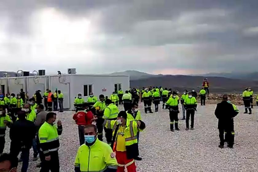 Çiftay Altın maden işçileri şantiyeye kapandı