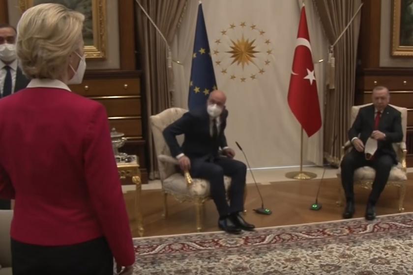 Erdoğan'ın AB liderlerini kabulü sırasında Ursula von der Leyen ayakta kaldı - Evrensel