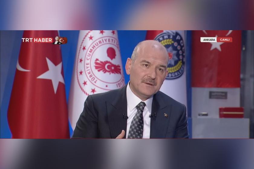 Süleyman Soylu'nun TRT Haber'de katıldığı canlı yayından bir kare