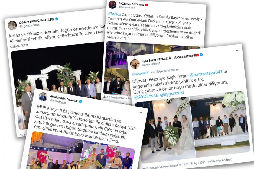 Milletvekilerinin çeşitli nikahlardaki twitter gönderileri