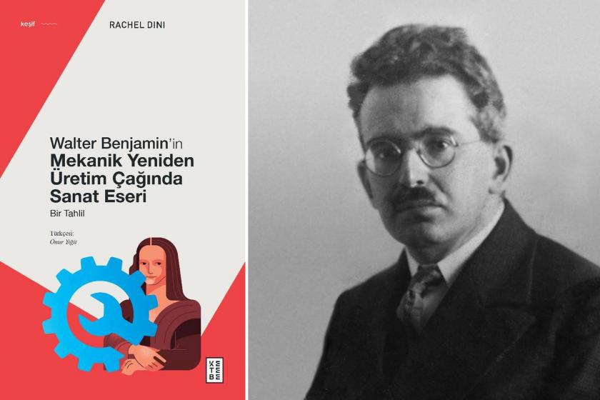 'Walter Benjamin'in Mekanik Yeniden Üretim Çağında Sanat Eseri' kitabı kapağı ve Walter Benjamin 