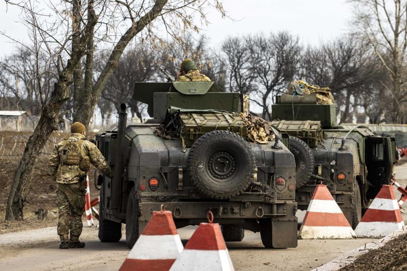 Ukrayna'nın Kramatorsk kentindeki askeri araçlar