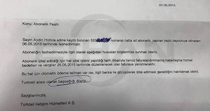 Turkcell, abonelikten ayrılan müşterisine ‘başsağlığı’ mesajı gönderdi