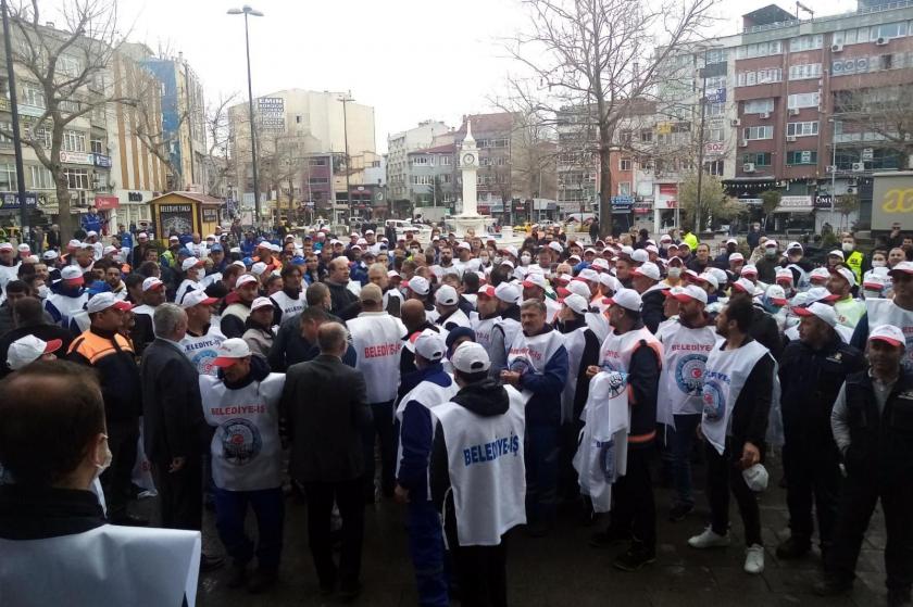 Çorlu Belediyesi işçileri meydanda