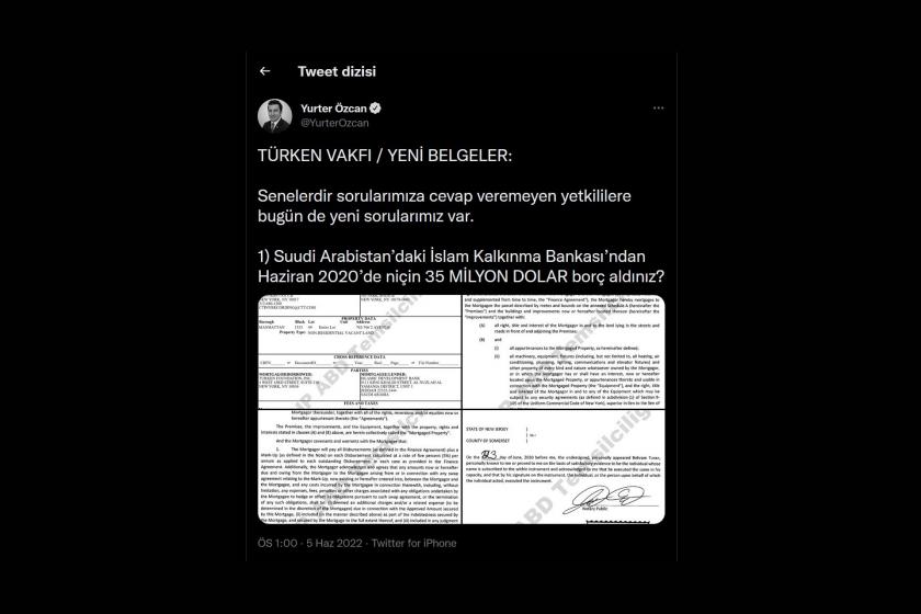 CHP ABD Temsilcisi Yurter Özcan, TURKEN vakfına yeni sorular yöneltti