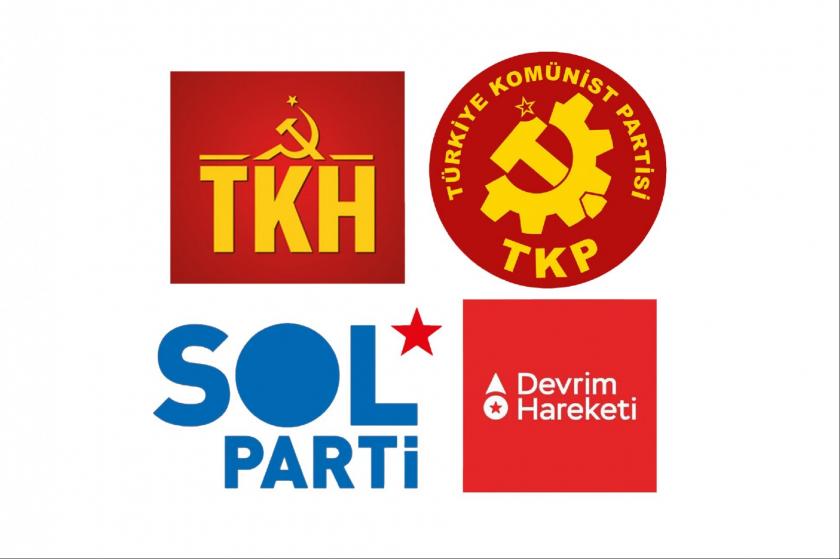 Sosyalist Güç Birliği parti ve örgütlerinin logoları.