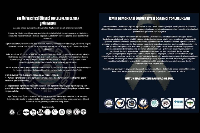 İzmir’de üniversite öğrencilerinden ortak çağrı: Yüz yüze eğitim için tüm koşullar sağlansın