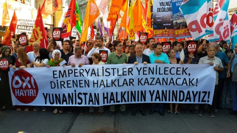 Emek ve demokrasi güçlerinden Yunanistan halkına destek eylemi