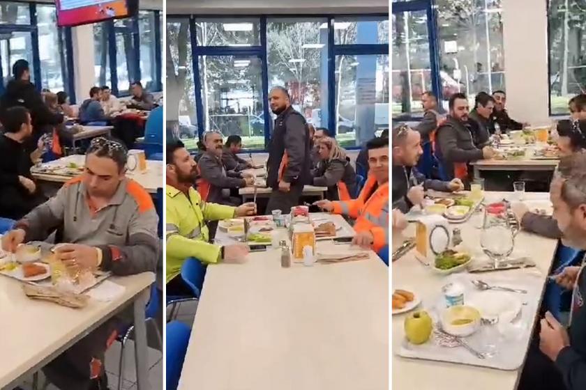 Ford Otosan işçileri, yemekhanede yaptıkları eylemle MESS’i protesto etti