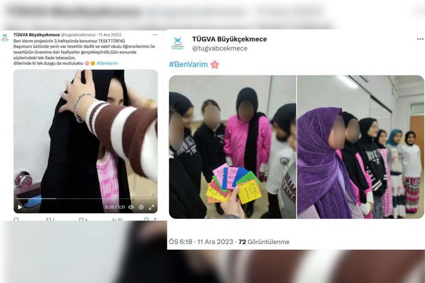 TÜGVA'nın "Vakıf Okul" projesi: Çocuklar tesettüre sokuldu