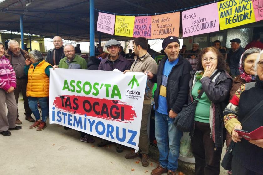 "Assos’ta taş ocağı istemiyoruz, tarım ve turizm bize yeter!"