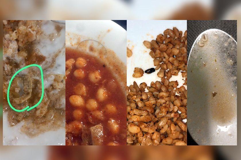 KYK yurdunda kalan öğrenciler yemeklerden kurt, böcek, salyangoz, tırtıl çıkmasına isyan etti