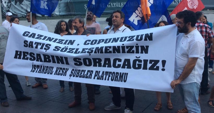 KESK üyelerine Ankara'daki polis saldırısı İstanbul'da protesto edildi