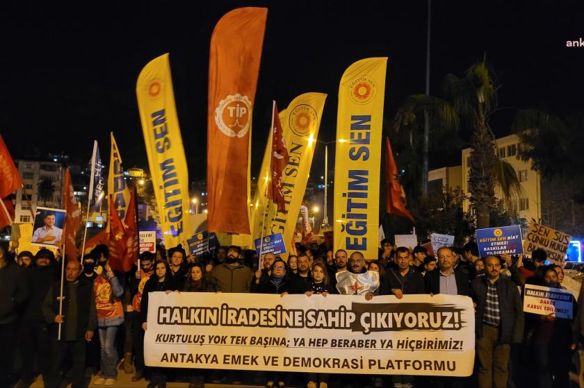 Antakya'da tutuklamalara karşı yürüyüş