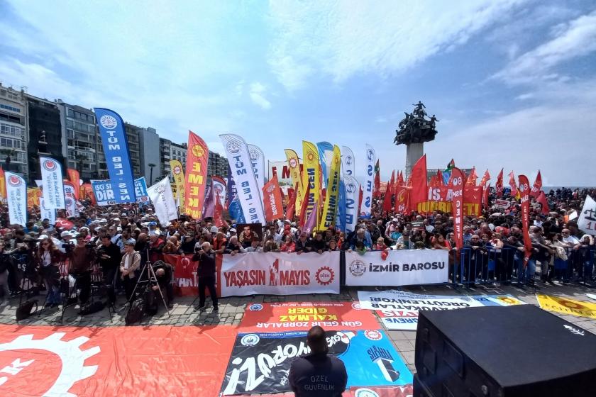 İzmirli isçiler insanca yaşam ve adalet talebi ile alana çıktı