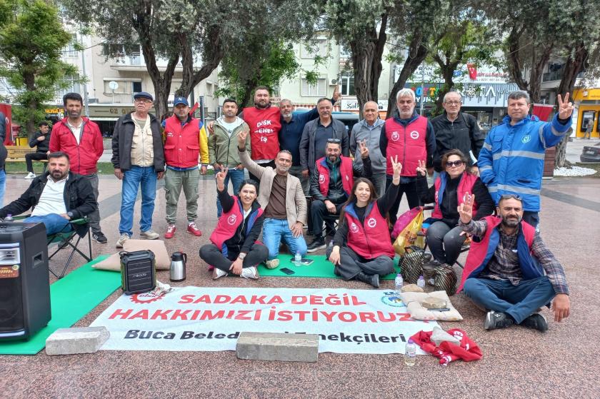 Buca Belediyesi işçileri oturma eylemini sonlandırdı