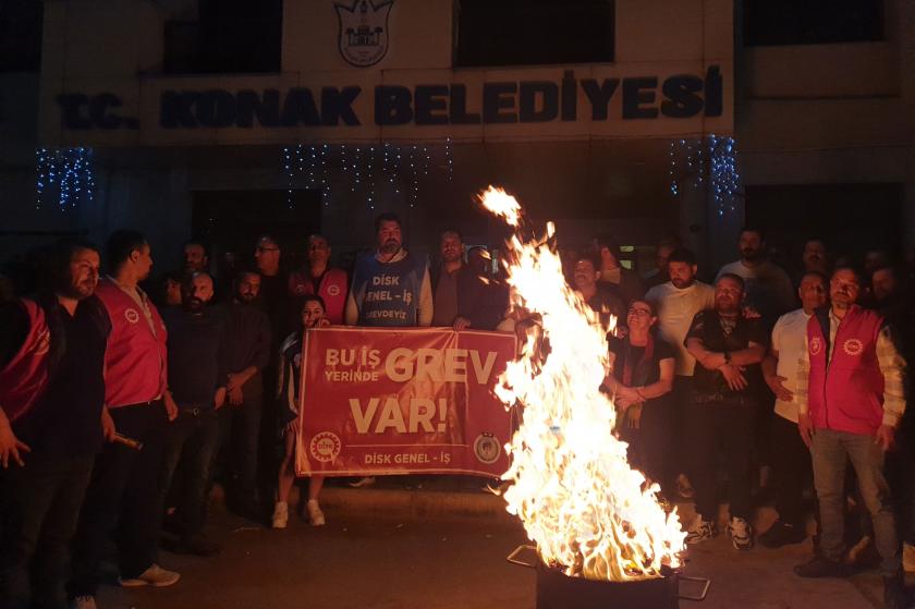 Konak Belediyesi işçileri greve çıktı