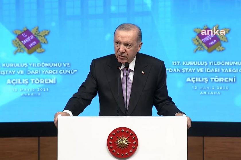 Erdoğan, Danıştay töreninde konuştu, PKK'nin fesih kararı hakkında yorum yapmadı