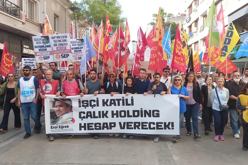 İşçi Erol Eğrek'in öldürülmesi İzmir'de protesto edildi