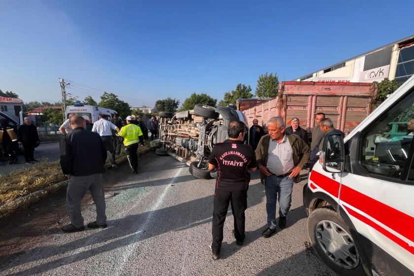 Maraş'ta işçi servis minibüsü kaza yaptı: 12 yaralı