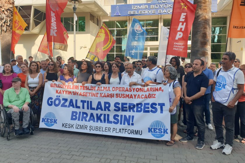 KESK İzmir Şubeler Platformu: "Arkadaşlarımızı serbest bırakın, hukuksuzluklara son verin"
