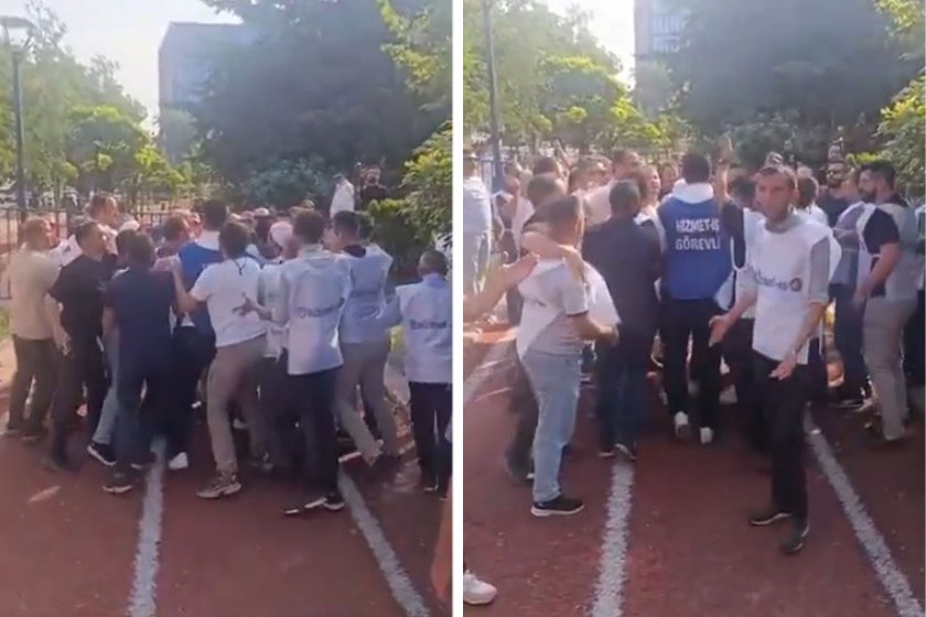 AKP'li Altındağ Belediyesinin önünde hak arayan işçilere polis müdahalesi