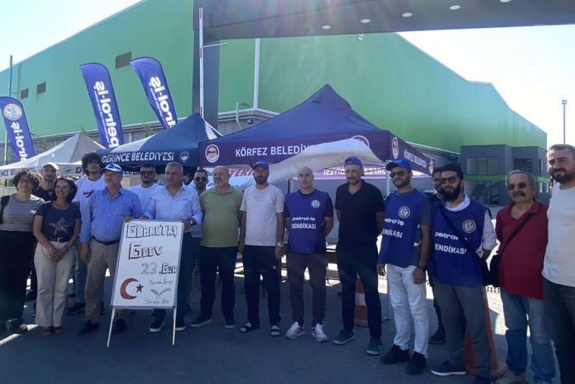 EMEP Genel Başkanı Seyit Aslan grevin 23. gününde Gübretaş işçilerini ziyaret etti