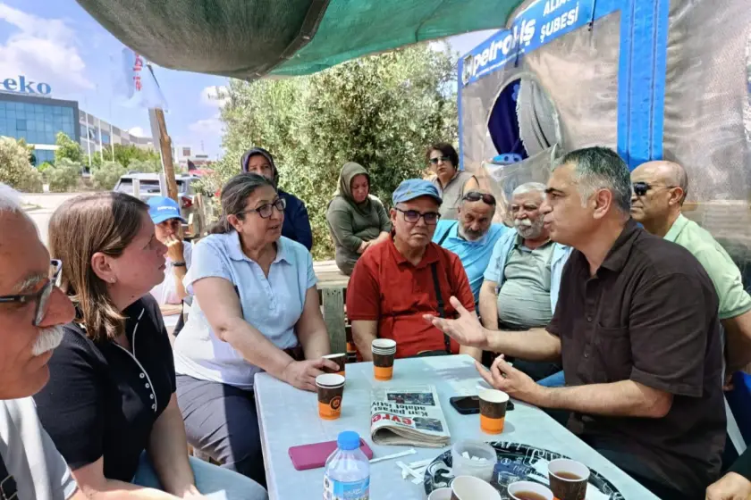 Mehmet Türkmen direnişteki Temel Conta işçilerini ziyaret etti: İşçilerin kazandığı bütün haklar çiğneniyor