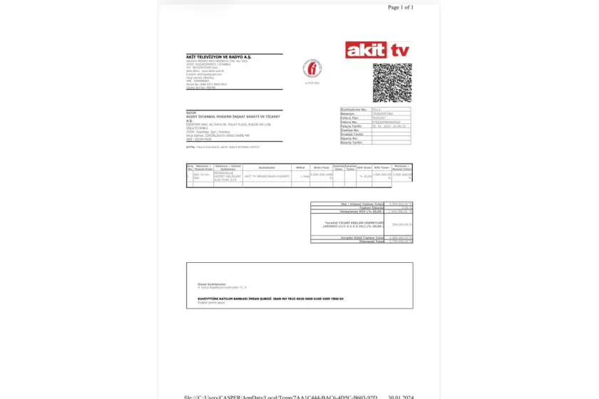 İBB davasına yansımıştı, belgesi ortaya çıktı: “‘Etkin pişman’ın şirketi Akit’e 5 milyon 700 bin TL “sponsorluk” ödemesi yaptı”