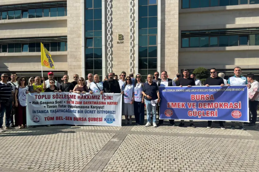 Tüm Bel-Sen üyelerinin belediye meclisinden zorla atılmıştı: Sendikacıların darbedilmesi büyükşehir önünde protesto edildi