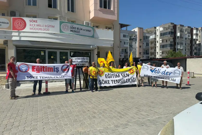 Söke’de ortak açıklama: Öğretmenlerin barikat değil, çözüm istiyor