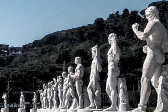 Roma, Foro Italico (Stadio dei Marmi) mermer stadyumdaki atlet heykelleri