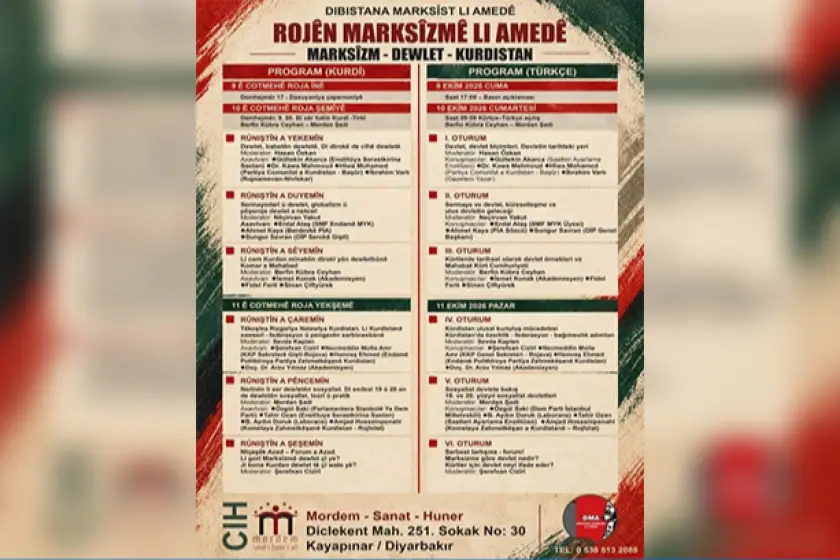 Amed Marksizm Günleri 10-11 Ekim’de Diyarbakır'da başlıyor: Ana tema Marksist pencereden ‘devlet’ tartışması