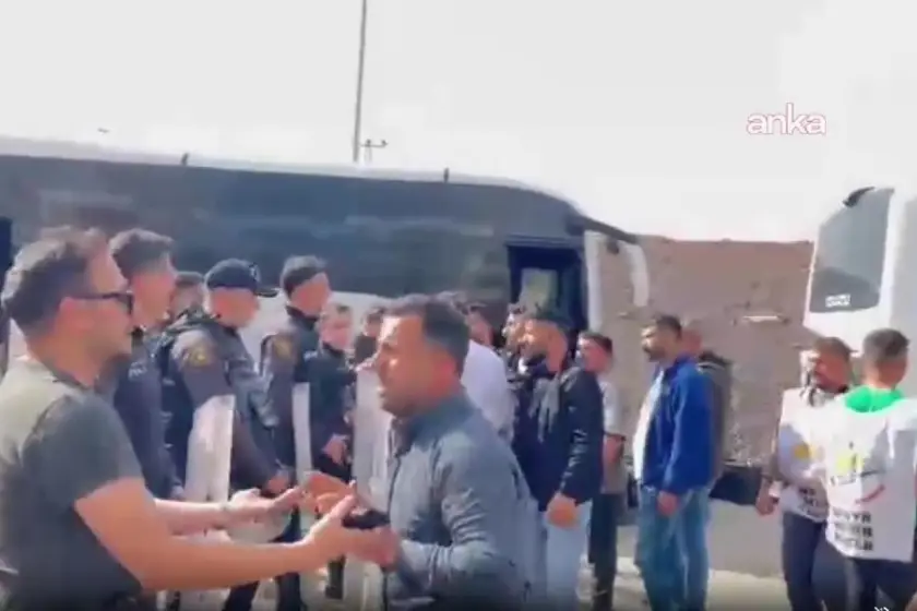 Diyarbakır’da özlük hakları için eylem yapan işçilere polis müdahalesi