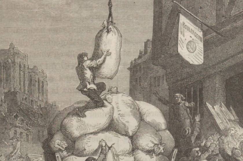 Un Savaşı sırasında Paris'te fırınların yağmalanması (É. Bayard, 1775)