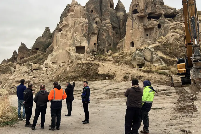 Kapadokya'da peribacasının çökme nedeni araştırılıyor: 5 bilirkişi görevlendirildi