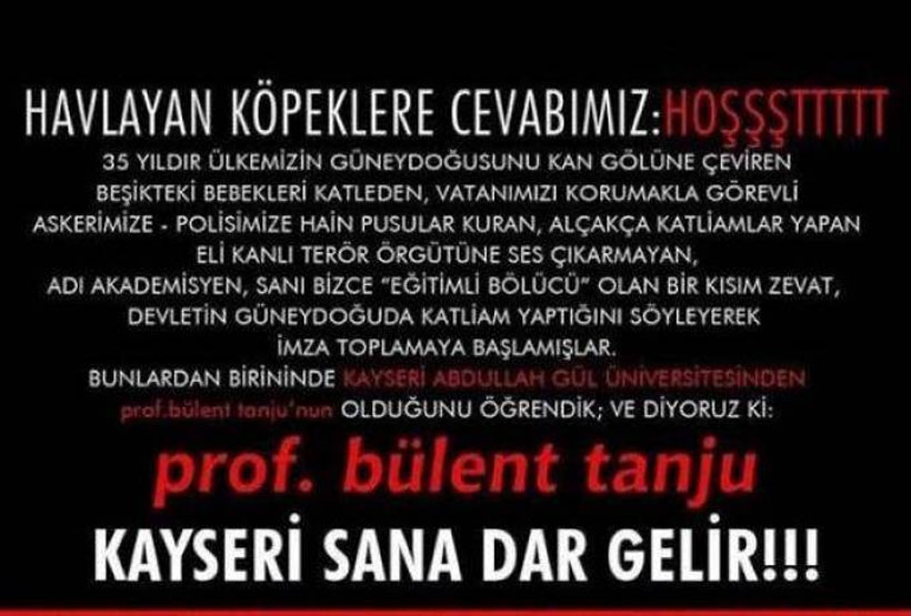 Barış isteyen akademisyenlere ülkücülerden tehdit
