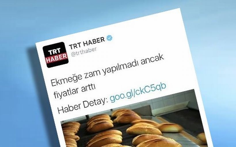 TRT Haber, alay konusu olan 'Zam yapılmadı, fiyatlar arttı' tweet'ini sildi