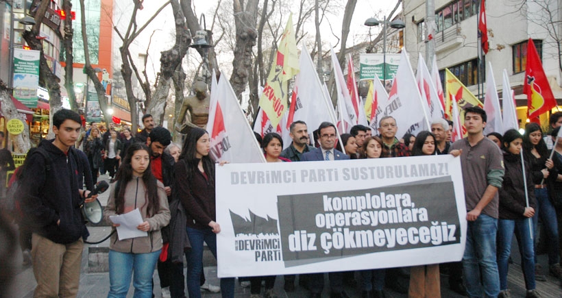 Devrimci Parti'ye yapılan operasyonlar Ankara'da protesto edildi