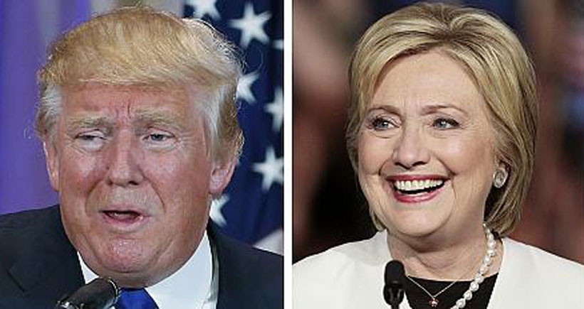 Clinton  ve Trump önde gidiyor