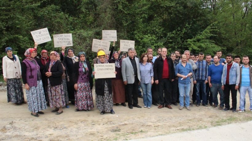 İşten atılan Borcam işçileri aileleriyle birlikte eylem yaptı