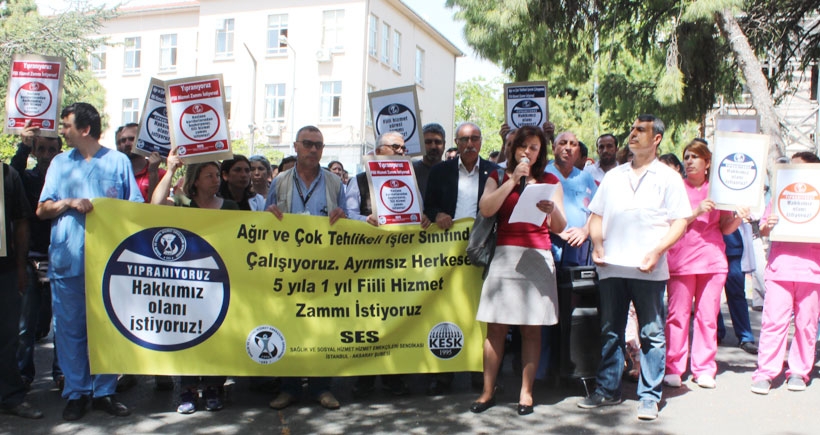 Sağlık emekçileri yıpranma payı istedi