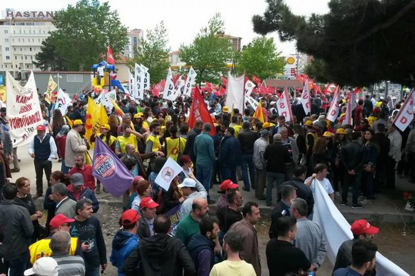 Çorlu'da işçiler talepleriyle  1 Mayıs alanındaydı