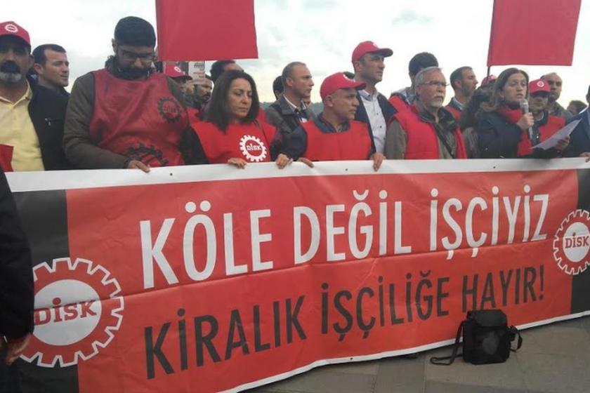 DİSK, kiralık işçi yasa tasarısını protesto etti