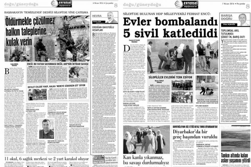 Evrensel'in Silopi'yle ilgili 3 haberine soruşturma açıldı