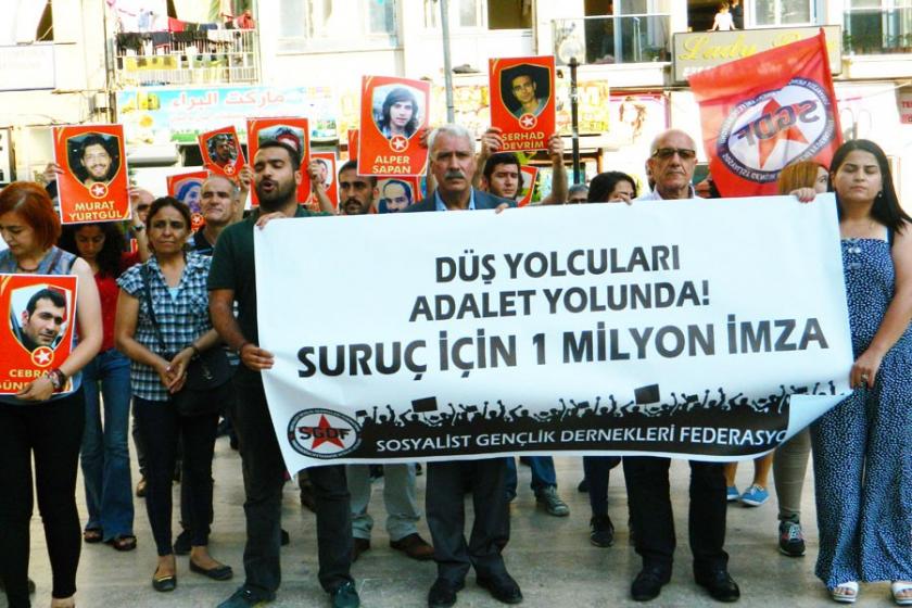 Mersin’de Suruç’ta hayatını kaybedenler onuncu ayında anıldı