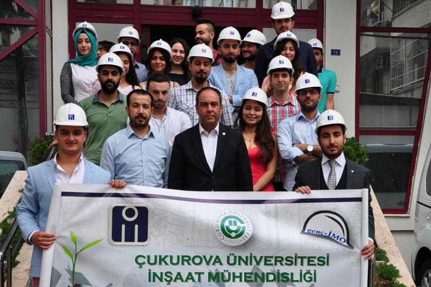 Adana'da genç inşaat mühendisleri baret taktı