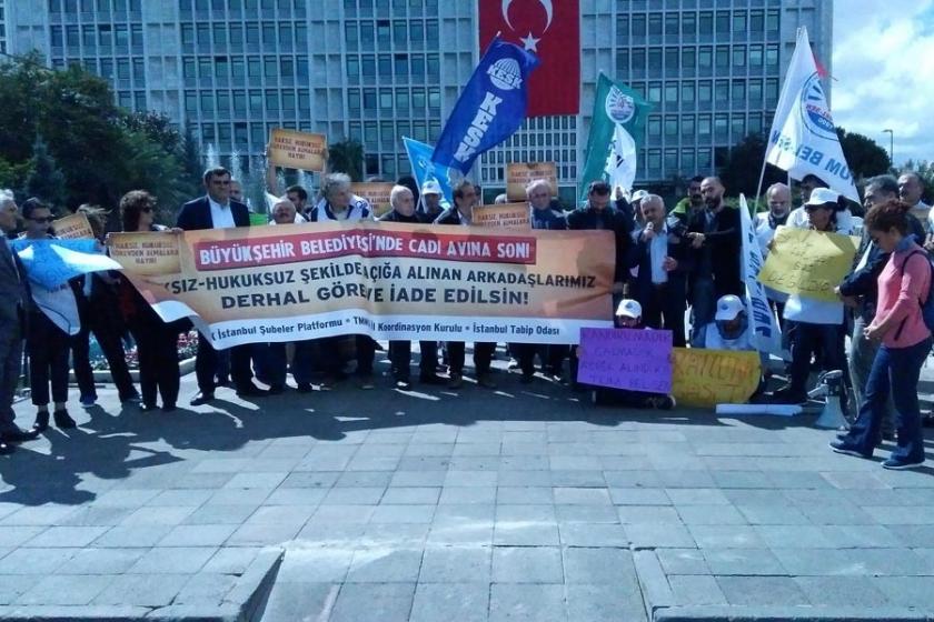 Emekçilerden İBB’deki açığa almalara tepki