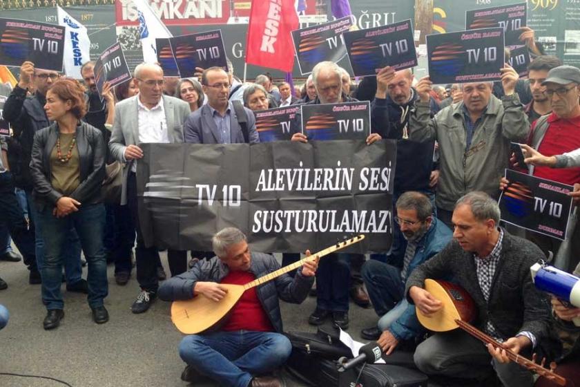 TV10'un kapatılması protesto edildi