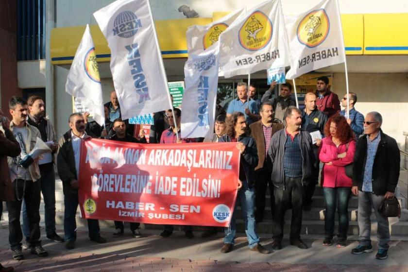 PTT çalışanlarının açığa alınması protesto edildi